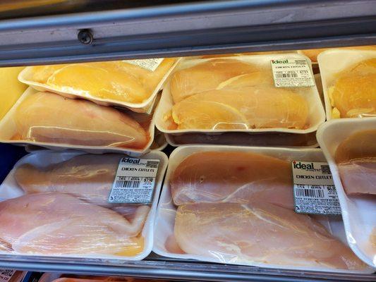 Chicken breasts, incorrectly labeled chicken cutlet and priced higher as such.