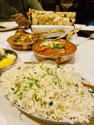 Jeera Rice, Paneer Tikka Masala, Khumani Bhare Kofte, Garlic Naan