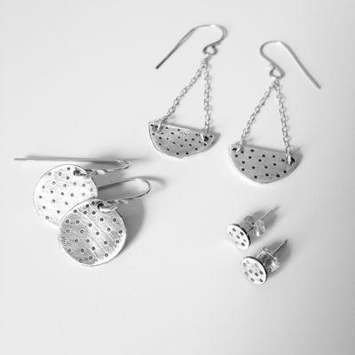 Sterling dot earrings.