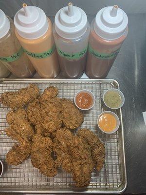 Chicken strips with our original sauces