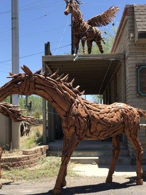 Metal horses