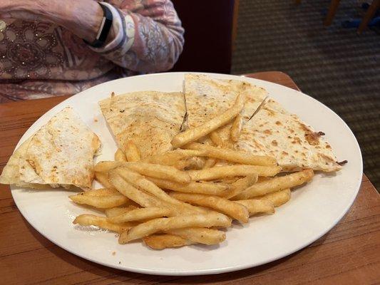 Chicken Quesadilla with battered fried