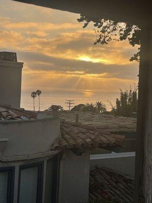 This was the view from our room, a classic Del Mar summer sunset. Gorgeous!