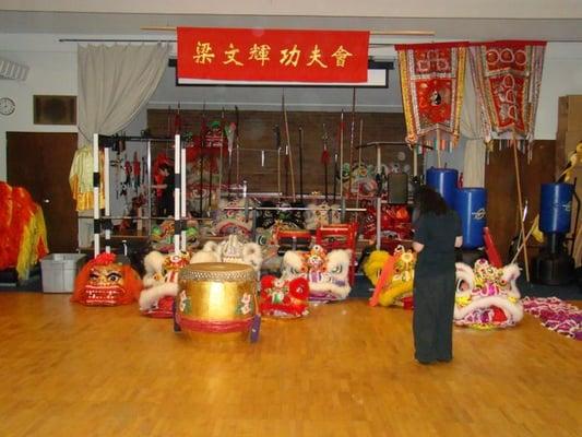 The school getting ready for Lion Dance