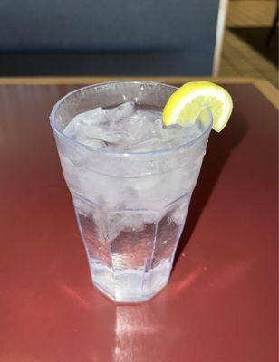 Water with a lemon