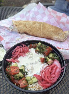 Kibbeh Platter and Kibbeh Sandwich