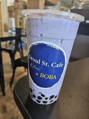 Taro smoothie with boba