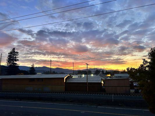 Beautiful sunset captured from Sukha Yoga Studio