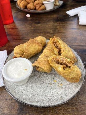 Fire fire egg rolls- stuffed with buffalo chicken and cheese