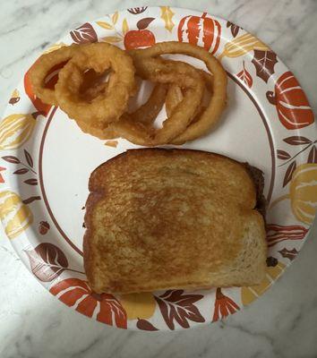 Frisco Melt Combo with onion rings