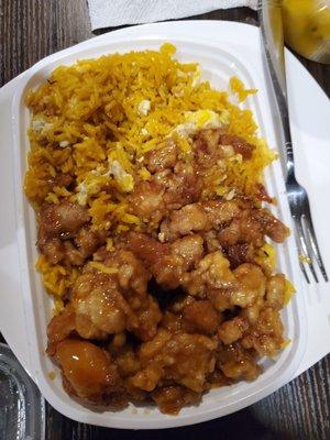 General tsos combo with egg fried rice