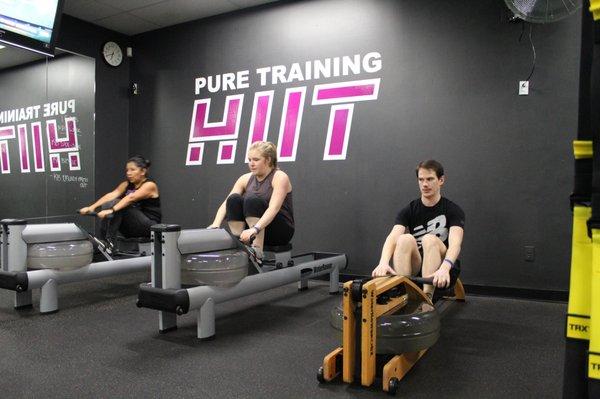 Group training at Commonwealth Sports Club - the rowing station