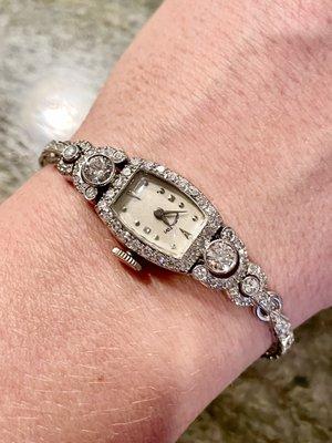 Antique diamond watch restored by George!