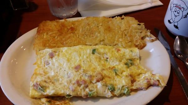 Western omelet with hash brown, yummy