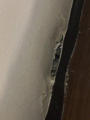 Huge hole with mold