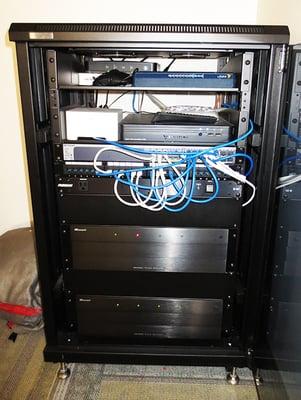 Rack for Audio, Computer Network and Security Cameras