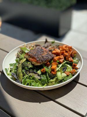 Mushroom Miso Salad with Salmon