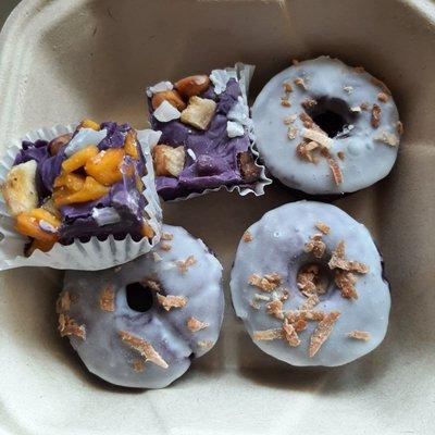 Halo Halo Fudge and mini Ube Donuts