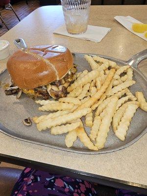 Smash burger with fries