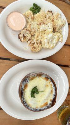 roasted cauliflower + french onion soup