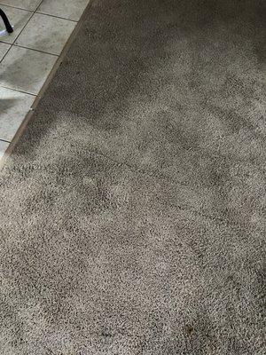 Carpet ripping up . Doesn't look like anything has been cleaned