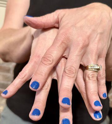 My wife's new blue fingernails