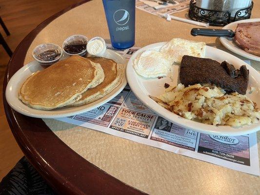 Williams feast with scrapple and pancakes option