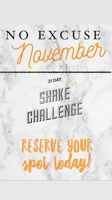 New Challenge for November! Come in to register!!