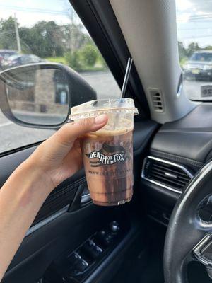 Milky Way iced latte with oat milk