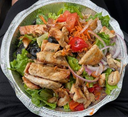 Grilled chicken garden salad.