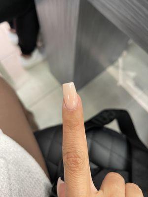 Crooked nail.