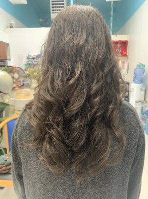 AFTER: DIGI PERM with simple blow dry