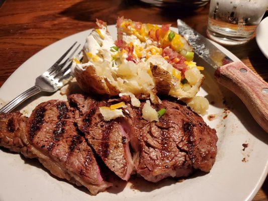 New york Steak and loaded potato