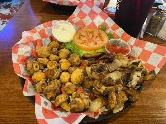 Fried mushrooms and the Mushroom Burger