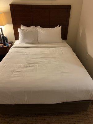 Bed is clean and firm, like any other hotel.