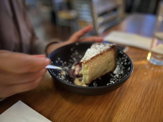 Basque cake, spongy and tart.  Most popular dessert