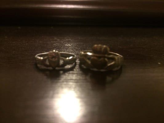 Claddagh rings.