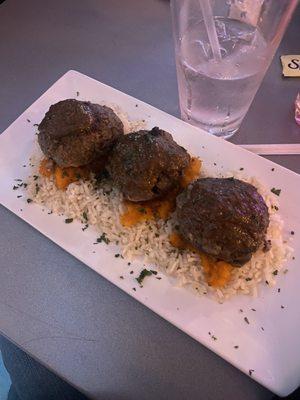 Jamaican Jerk Meatballs had the sweetness from the mashed carrots and the spiciness of the jerk sauce  10/10