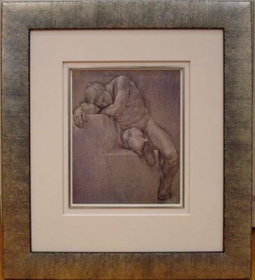 Male Nude framed in silver