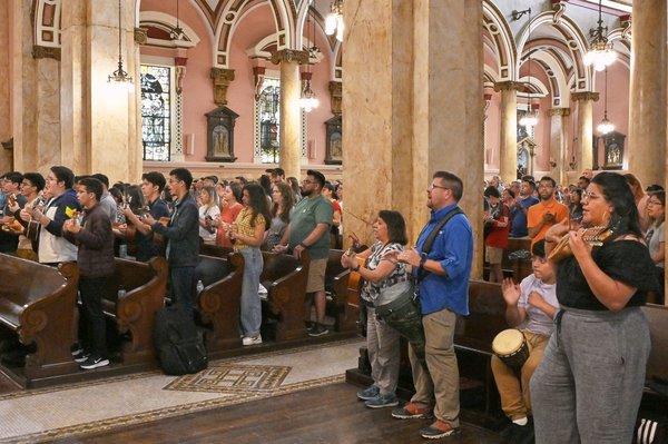 A pilgrim group visits for a day of prayer and retreat.