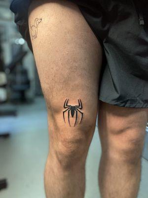 Spiderman tattoo done by Chana the apprentice .