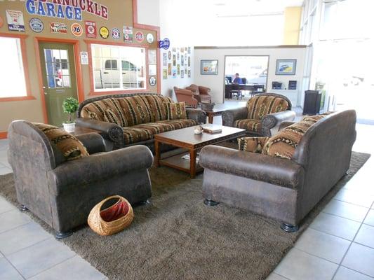 Comfy "lounge" area for our customers.