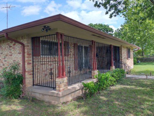 Custom iron hand made Porch enclosure