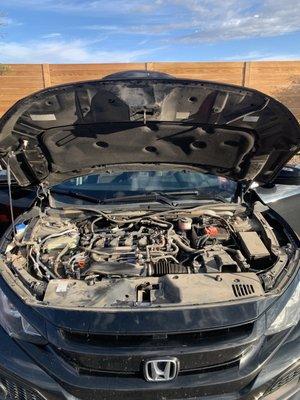 Engine bay cleaning