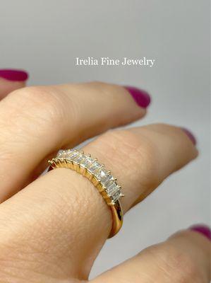 14k Yellow Gold Baguette Natural Diamond Band