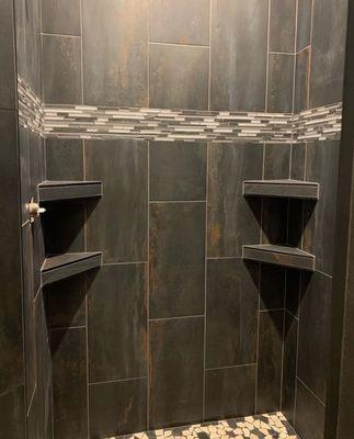 Custom tile showers