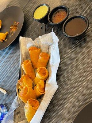 Vegetable Egg Rolls with dipping sauces