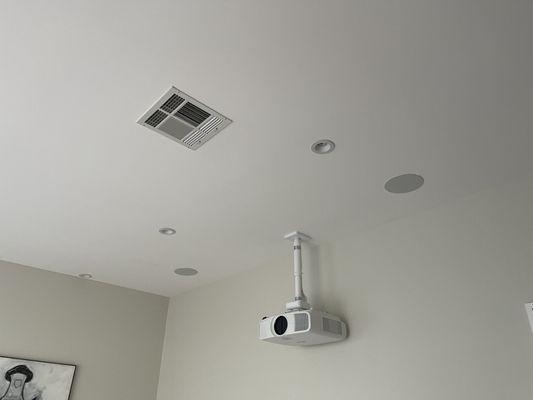 Projector and speaker install.