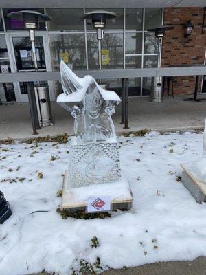 Ice sculpture out front