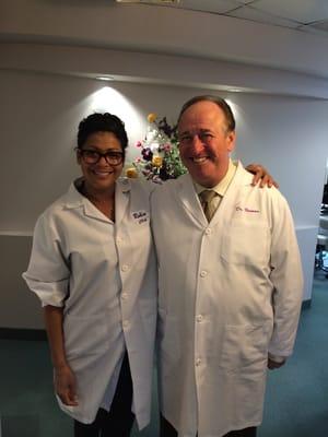 Dr. Naiman and Robbin at a teeth cleaning apt today